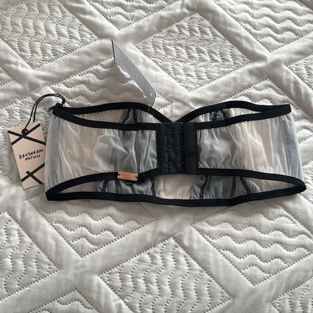 Daydream Nation Black & Pink Serena Lace Bandeau‎